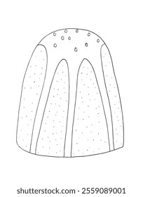 Outline illustration vector image of a panettone.
Hand drawn artwork of a panettone.
Simple cute original logo.
Hand drawn vector illustration for posters.