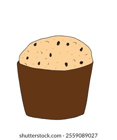 Outline illustration vector image of a panettone.
Hand drawn artwork of a panettone.
Simple cute original logo.
Hand drawn vector illustration for posters.