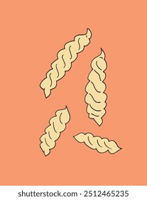 Imagem vetorial da ilustração do contorno de uma massa.
Arte desenhada à mão de uma massa.
Simples bonito logotipo original.
Ilustração vetorial desenhada à mão para cartazes.