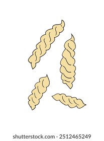 Outline illustration vector image of a pasta.
Hand drawn artwork of a pasta.
Simple cute original logo.
Hand drawn vector illustration for posters.