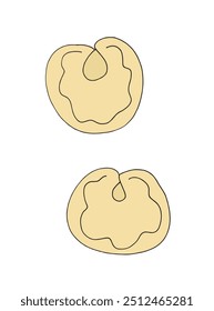 Esquema ilustración Vector Imagen de una pasta.
Dibujado a mano obra de arte de una pasta.
Logo original lindo simple.
Ilustración vectorial dibujada a mano para carteles.
