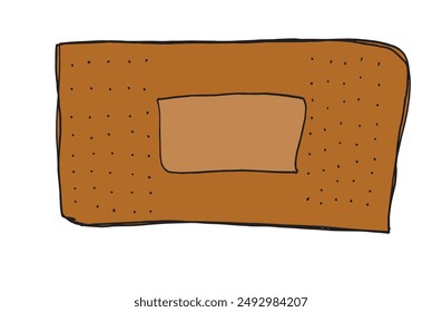 Outline illustration vector image of a patch.
Hand drawn artwork of a plaster.
Simple cute original logo.
Hand drawn vector illustration for posters.