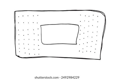 Outline illustration vector image of a patch.
Hand drawn artwork of a plaster.
Simple cute original logo.
Hand drawn vector illustration for posters.