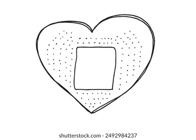 Outline illustration vector image of a patch.
Hand drawn artwork of a plaster.
Simple cute original logo.
Hand drawn vector illustration for posters.