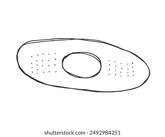 Outline illustration vector image of a patch.
Hand drawn artwork of a plaster.
Simple cute original logo.
Hand drawn vector illustration for posters.