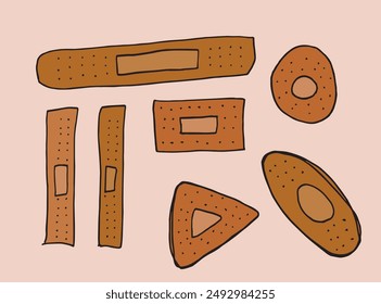 Outline illustration vector image of a patch.
Hand drawn artwork of a plaster.
Simple cute original logo.
Hand drawn vector illustration for posters.