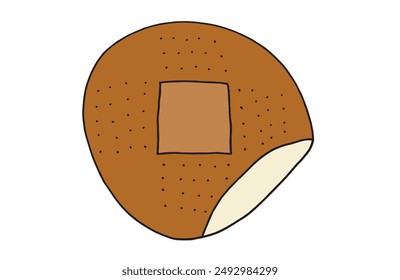 Outline illustration vector image of a patch.
Hand drawn artwork of a plaster.
Simple cute original logo.
Hand drawn vector illustration for posters.
