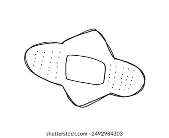 Outline illustration vector image of a patch.
Hand drawn artwork of a plaster.
Simple cute original logo.
Hand drawn vector illustration for posters.