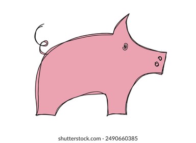 Outline illustration vector image of a piggy bank.
Hand drawn artwork of a piggy bank.
Simple cute original logo.
Hand drawn vector illustration for posters.