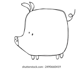 Outline illustration vector image of a piggy bank.
Hand drawn artwork of a piggy bank.
Simple cute original logo.
Hand drawn vector illustration for posters.
