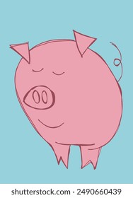 Outline illustration vector image of a piggy bank.
Hand drawn artwork of a piggy bank.
Simple cute original logo.
Hand drawn vector illustration for posters.