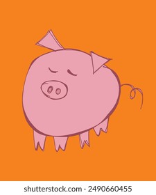 Umriss Illustration Vektorgrafik Bild eines Sparschweins.
Handgezeichnetes Kunstwerk eines Sparschweins.
Einfaches, niedliches Original-Logo.
Handgezeichnete Vektorillustration für Poster.