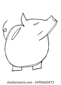 Outline illustration vector image of a piggy bank.
Hand drawn artwork of a piggy bank.
Simple cute original logo.
Hand drawn vector illustration for posters.