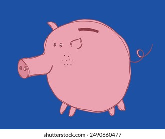 Outline illustration vector image of a piggy bank.
Hand drawn artwork of a piggy bank.
Simple cute original logo.
Hand drawn vector illustration for posters.