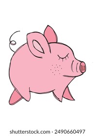 Outline illustration vector image of a piggy bank.
Hand drawn artwork of a piggy bank.
Simple cute original logo.
Hand drawn vector illustration for posters.
