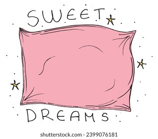 Outline illustration vector image of a pillow.
Hand drawn artwork of a pillow.
Simple cute original logo.
Hand drawn vector illustration for posters, cards, t-shirts.