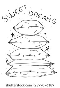 Outline illustration vector image of a pillow.
Hand drawn artwork of a pillow.
Simple cute original logo.
Hand drawn vector illustration for posters, cards, t-shirts.