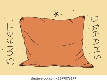 Outline illustration vector image of a pillow.
Hand drawn artwork of a pillow.
Simple cute original logo.
Hand drawn vector illustration for posters, cards, t-shirts.