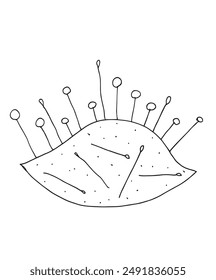 Outline illustration vector image of a pin cushion.
Hand drawn artwork of a pin cushion.
Simple cute original logo.
Hand drawn vector illustration for posters.