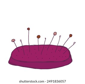 Outline illustration vector image of a pin cushion.
Hand drawn artwork of a pin cushion.
Simple cute original logo.
Hand drawn vector illustration for posters.