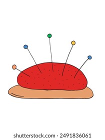 Outline illustration vector image of a pin cushion.
Hand drawn artwork of a pin cushion.
Simple cute original logo.
Hand drawn vector illustration for posters.