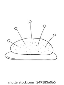 Outline illustration vector image of a pin cushion.
Hand drawn artwork of a pin cushion.
Simple cute original logo.
Hand drawn vector illustration for posters.