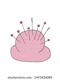 Outline illustration vector image of a pin cushion.
Hand drawn artwork of a pin cushion.
Simple cute original logo.
Hand drawn vector illustration for posters.