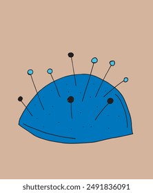 Outline illustration vector image of a pin cushion.
Hand drawn artwork of a pin cushion.
Simple cute original logo.
Hand drawn vector illustration for posters.