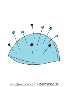 Outline illustration vector image of a pin cushion.
Hand drawn artwork of a pin cushion.
Simple cute original logo.
Hand drawn vector illustration for posters.