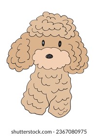 Outline illustration vector image of a poodle.
Hand drawn artwork of a poodle. 
Simple cute original logo.
Hand drawn vector illustration for posters, cards, t-shirts.