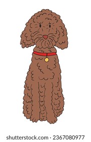 Umfassende Vektorgrafik eines Poodles.
Handgezeichnete Kunstwerke eines Poodles. 
Einfaches, niedliches Originallogo.
Handgezeichnete Vektorgrafik für Poster, Karten, T-Shirts.