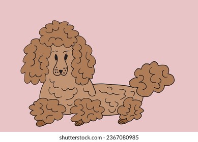 Outline illustration vector image of a poodle.
Hand drawn artwork of a poodle. 
Simple cute original logo.
Hand drawn vector illustration for posters, cards, t-shirts.