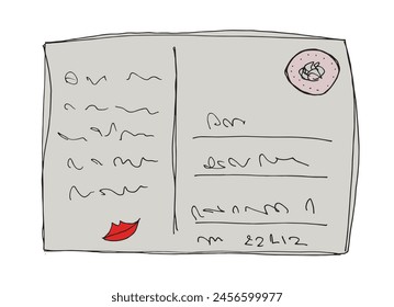 Outline illustration vector image of a postcard.
Hand drawn artwork of a posrcard.
Simple cute original logo.
Hand drawn vector illustration for posters.