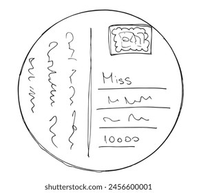 Esquema ilustración Imagen de Vector de una postal.
Obra de arte dibujada a mano de una postal.
Simple lindo logotipo original.
Ilustración vectorial dibujada a mano para carteles.