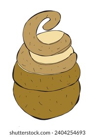 Outline illustration vector image of a potato.
Hand drawn artwork of a potatos.
Simple cute original logo.
Hand drawn vector illustration for posters