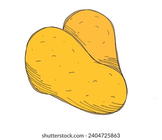 Outline illustration vector image of a potato.
Hand drawn artwork of a potatos.
Simple cute original logo.
Hand drawn vector illustration for posters