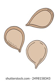 Outline illustration vector image of a pumpkin seeds.
Hand drawn artwork of a pumpkin seeds.
Simple cute original logo.
Hand drawn vector illustration for posters.