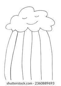 Outline illustration vector image of a rainbow.
Hand drawn artwork of a rainbow. 
Simple cute original logo.
Hand drawn vector illustration for posters, cards, t-shirts.