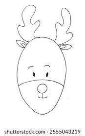 Outline illustration vector image of a reindeer.
Hand drawn artwork of a reindeer.
Simple cute original logo.
Hand drawn vector illustration for posters.