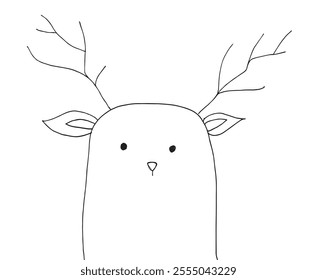 Outline illustration vector image of a reindeer.
Hand drawn artwork of a reindeer.
Simple cute original logo.
Hand drawn vector illustration for posters.