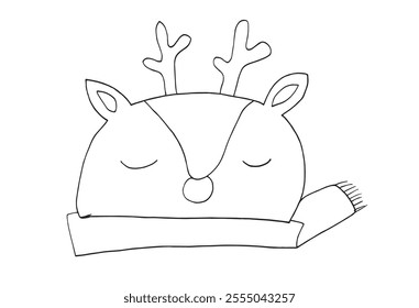 Outline illustration vector image of a reindeer.
Hand drawn artwork of a reindeer.
Simple cute original logo.
Hand drawn vector illustration for posters.