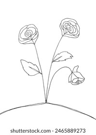Outline illustration vector image of a rose flower.
Hand drawn artwork of a beautiful rose plant.
Simple cute original logo.
Hand drawn vector illustration for posters.