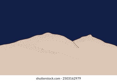 Outline illustration vector image of a sand dunes.
Hand drawn artwork of a sand dunes.
Simple cute original logo.
Hand drawn vector illustration for posters.