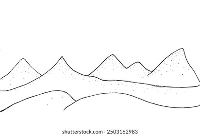Outline illustration vector image of a sand dunes.
Hand drawn artwork of a sand dunes.
Simple cute original logo.
Hand drawn vector illustration for posters.