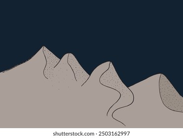 Outline illustration vector image of a sand dunes.
Hand drawn artwork of a sand dunes.
Simple cute original logo.
Hand drawn vector illustration for posters.