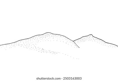 Outline illustration vector image of a sand dunes.
Hand drawn artwork of a sand dunes.
Simple cute original logo.
Hand drawn vector illustration for posters.