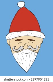 Outline illustration vector image of a Santa Claus.
Hand drawn artwork of a Santa Claus.
Simple cute original logo.
Hand drawn vector illustration for posters, cards, t-shirts.