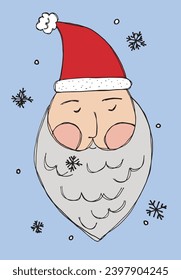 Outline illustration vector image of a Santa Claus.
Hand drawn artwork of a Santa Claus.
Simple cute original logo.
Hand drawn vector illustration for posters, cards, t-shirts.