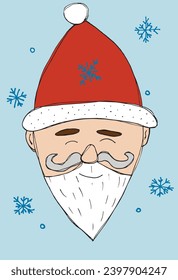 Outline illustration vector image of a Santa Claus.
Hand drawn artwork of a Santa Claus.
Simple cute original logo.
Hand drawn vector illustration for posters, cards, t-shirts.