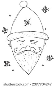 Ilustración de esquema de imagen vectorial de un Santa Claus.
Dibujo a mano de un Santa Claus.
Simple y lindo logo original.
Ilustración vectorial dibujada a mano para afiches, tarjetas, camisetas.